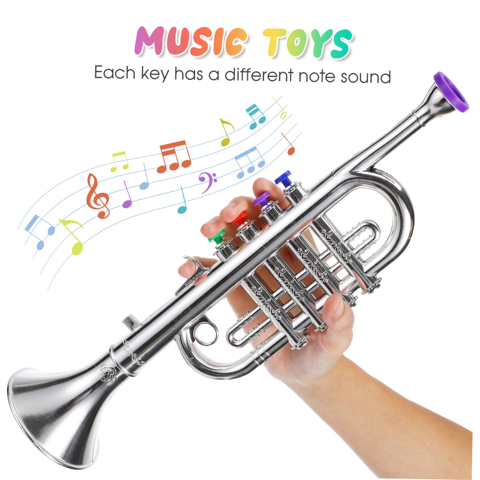 SUPVOX Tromba Giocattolo per Ragazzo Ragazza Strumento Musicale Divertente Giocattolo Forma di Tromba Realizzato in Materiale Plastico Bomboniere o Regalo per Principianti