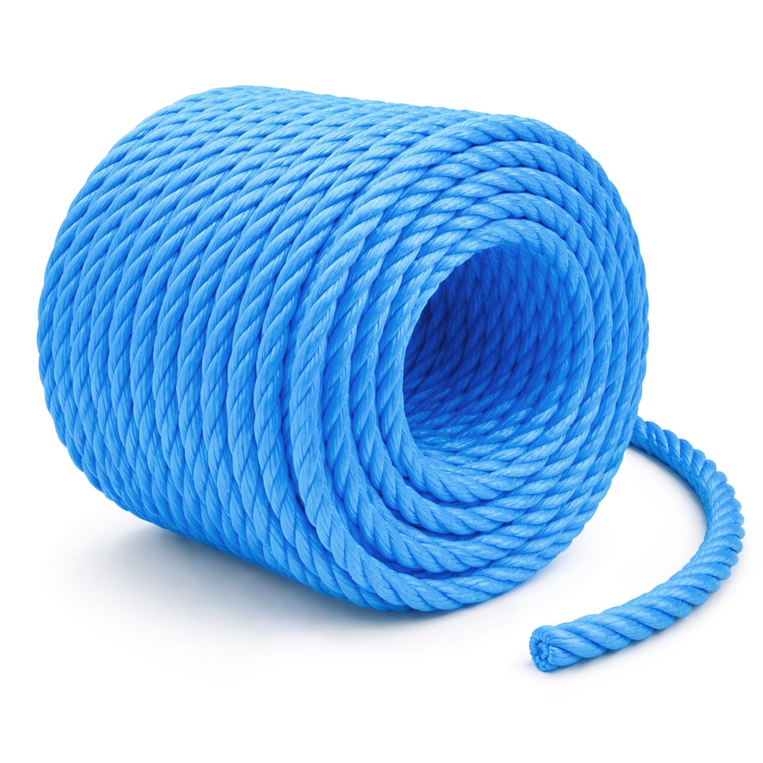 Flatro Blue Polypropylene Rope 30 Meter Long 10mm Strong Cord 885kg Breaking Load Capacity | Hard Wearing 3-Strand Strong Rope | Best for Tarpaulin Strapping Items Cargo Boating | Washing Line