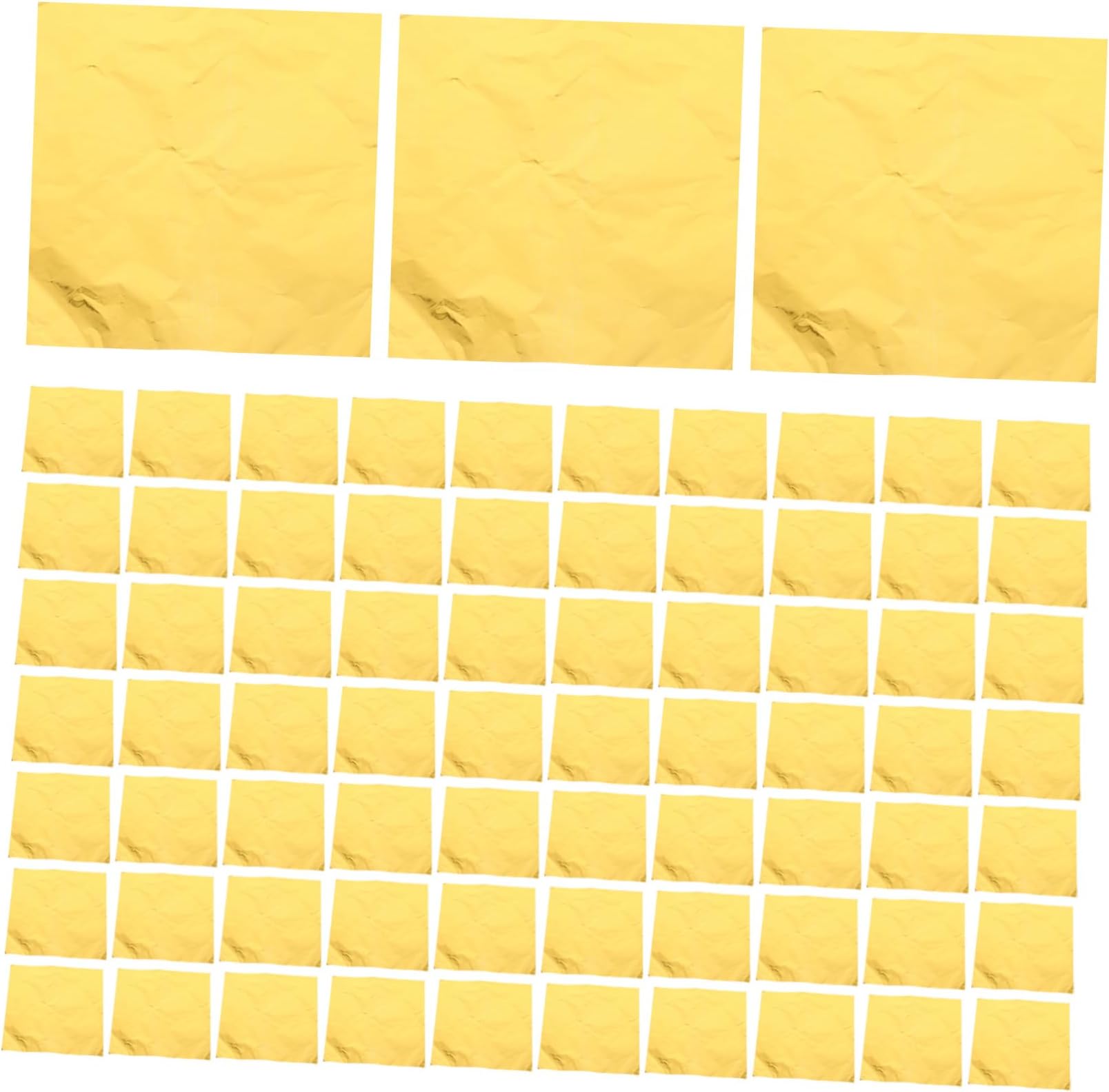 SEWOART 100pcs Golden Aluminum Foil Candy Wrappers Food Packaging Foil for Chocolate Sweets and Treats Weddings Parties and Home Use