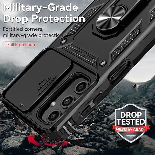 Miniatura 6 de SunStory Funda para Samsung Galaxy A14 5G con protector de pantalla HD, cubierta de cámara deslizante y soporte, funda para Samsung A14 5G grado