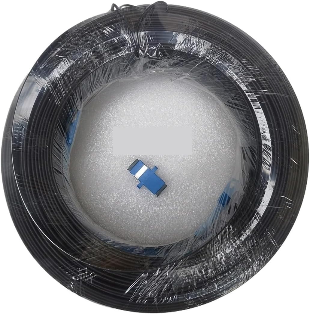 20M-500M Outdoor Fiber Optic Cable SC/UPC-SC/UPC 60M 80M 100M 150M 200M FTTH Drop Cable Single-Mode Fiber Patch Cord(70M with Adapter)