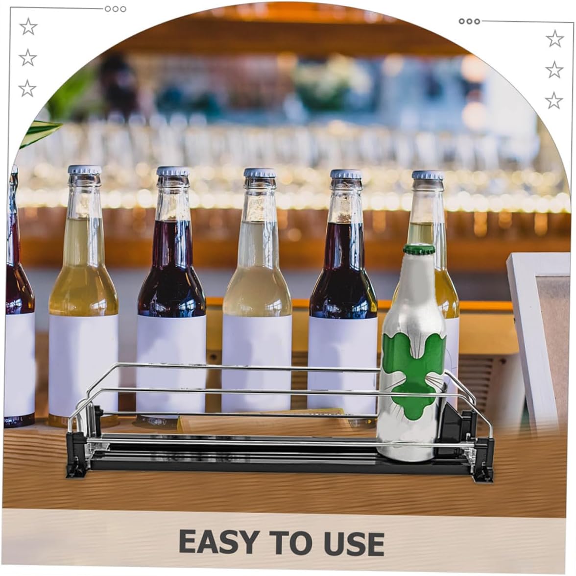 Lurrose 2pcs Automatic Beverage Pusher Can Organizer for Refrigerator Smooth Surface Stable Performance Easy Install Fridge Soda Dispenser Storage