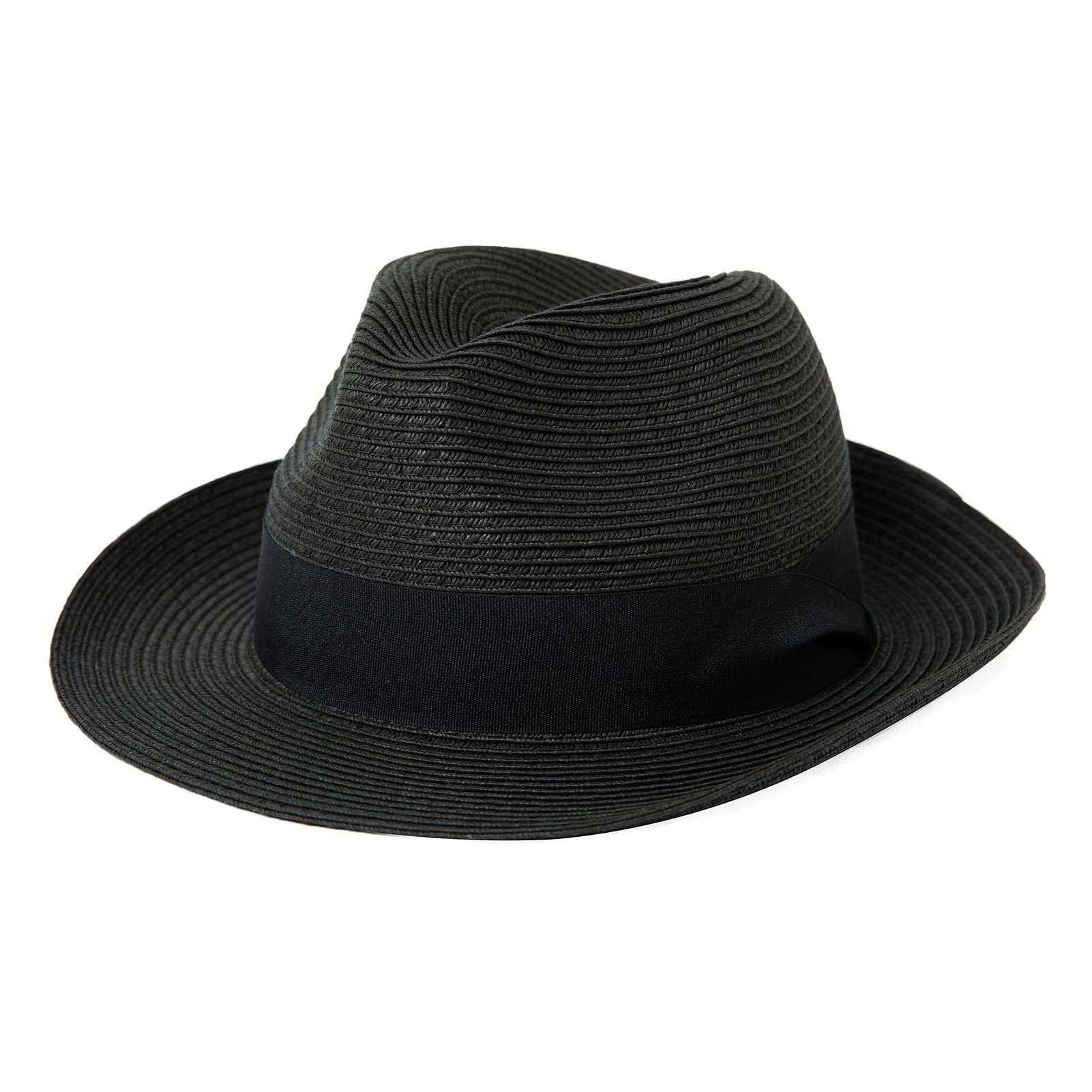 ComhatsSombrero Fedora de paja unisex UPF 50+ para mujeres y hombres, sombrero de playa plegable de ala ancha sombrero de Panamá sombrero UV sombrero de verano