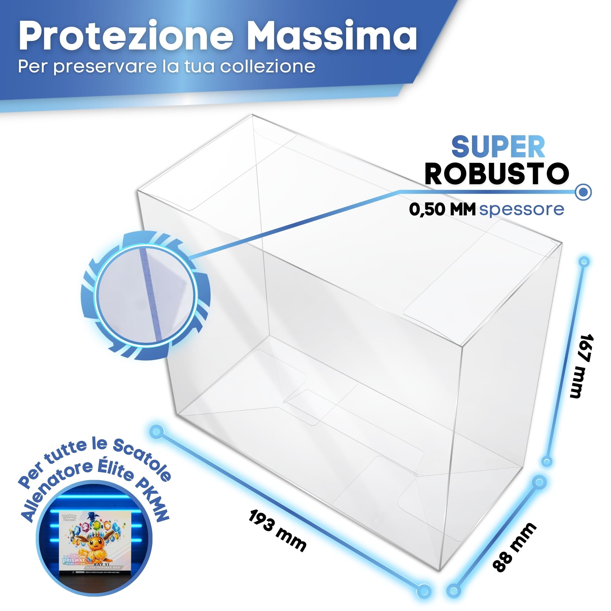 Confezione da 10 Protectors Gold per Pokemon Elite Trainer Box (ETB) – Custodia Pokemon ETB 0,5mm Spessore – Protezione UV per Le tue Scatole PKMN