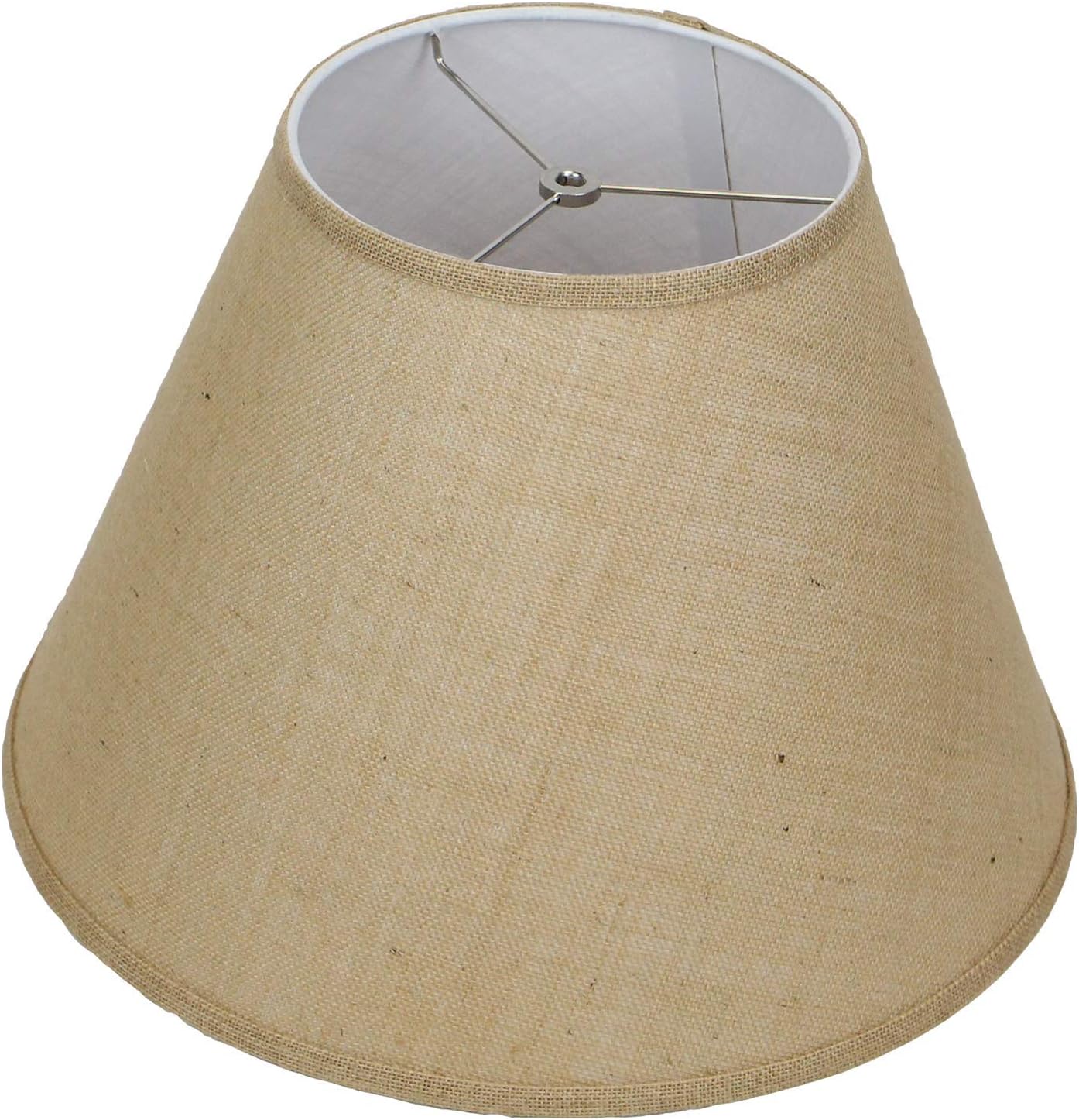 FenchelShades.com Lampshade 9" Top Diameter x 18" Bottom Diameter x 13" Slant Height with Washer (Spider) Attachment for Lamps with a Harp (Burlap Natural)