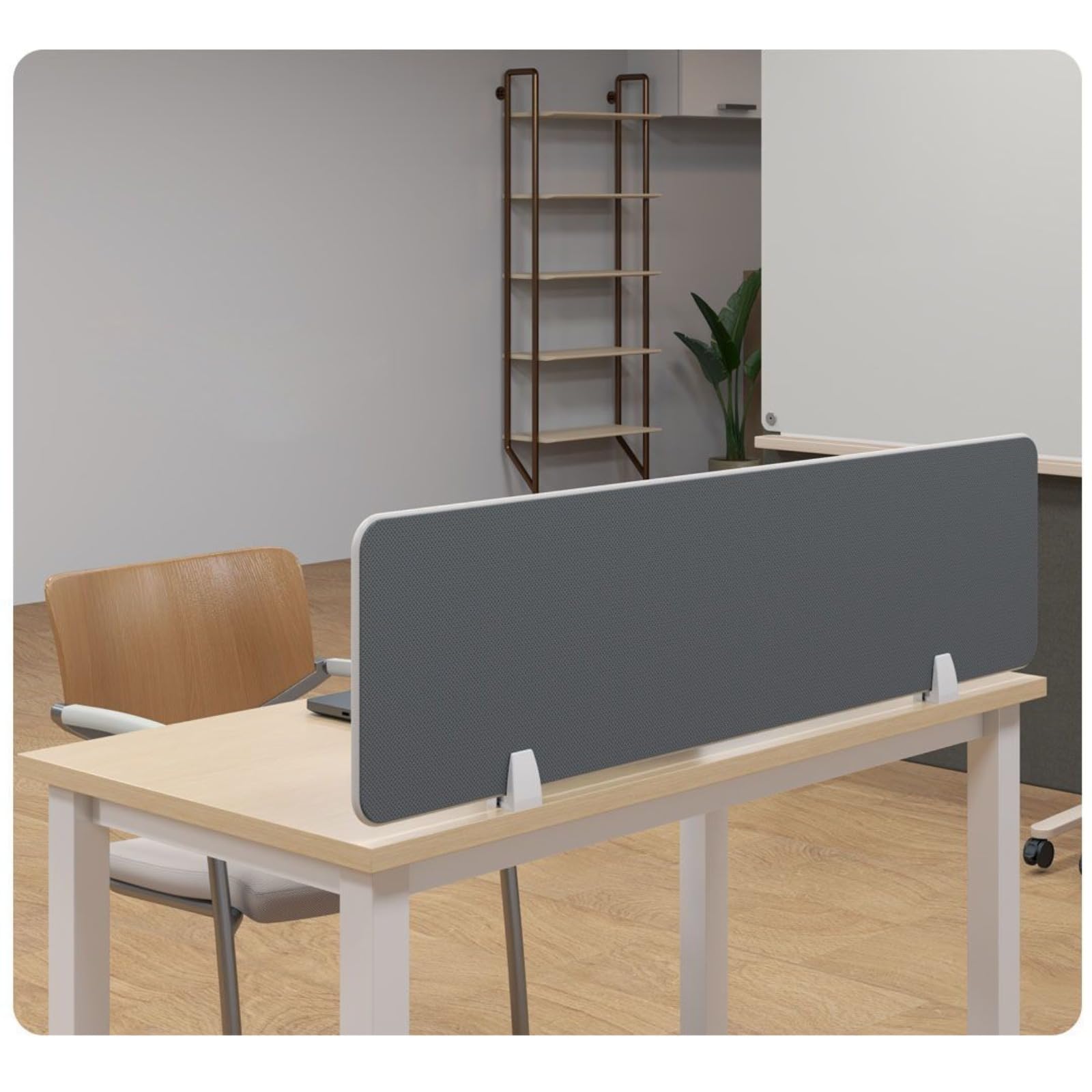 Séparateur de bureau acoustique autonome de 16 mm d'épaisseur, cloison insonorisée, 40 x 120 cm, gris clair, améliore la concentration et la productivité