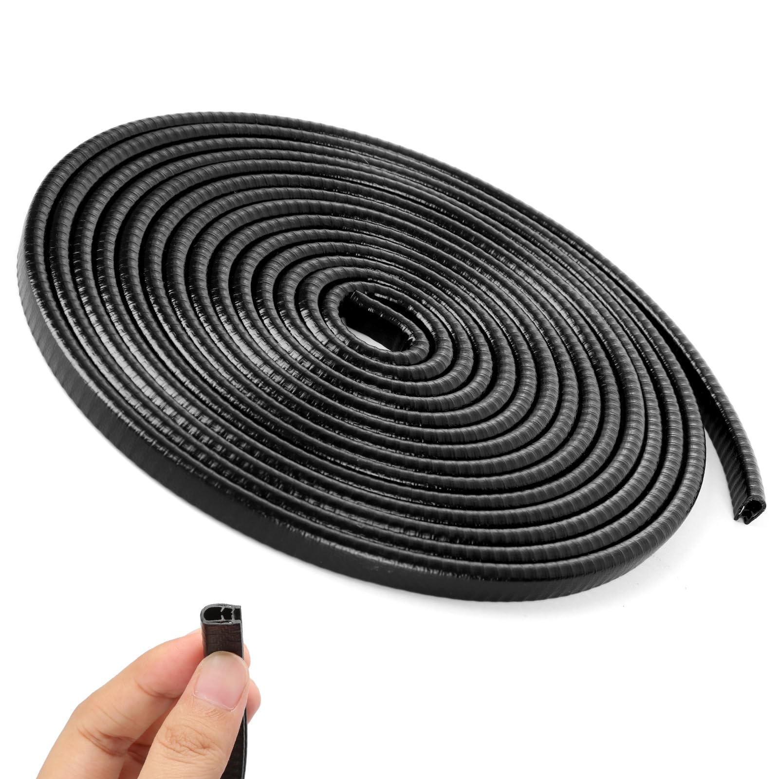 Kantenschutz für Bleche, 5m Autotür Kantenschutz, U-Form Kantenschutz Gummi für die Meisten Autos wie Bleche, Limousinen, LKWs, SUV, ATV, Schiffe (5M, Schwarz)