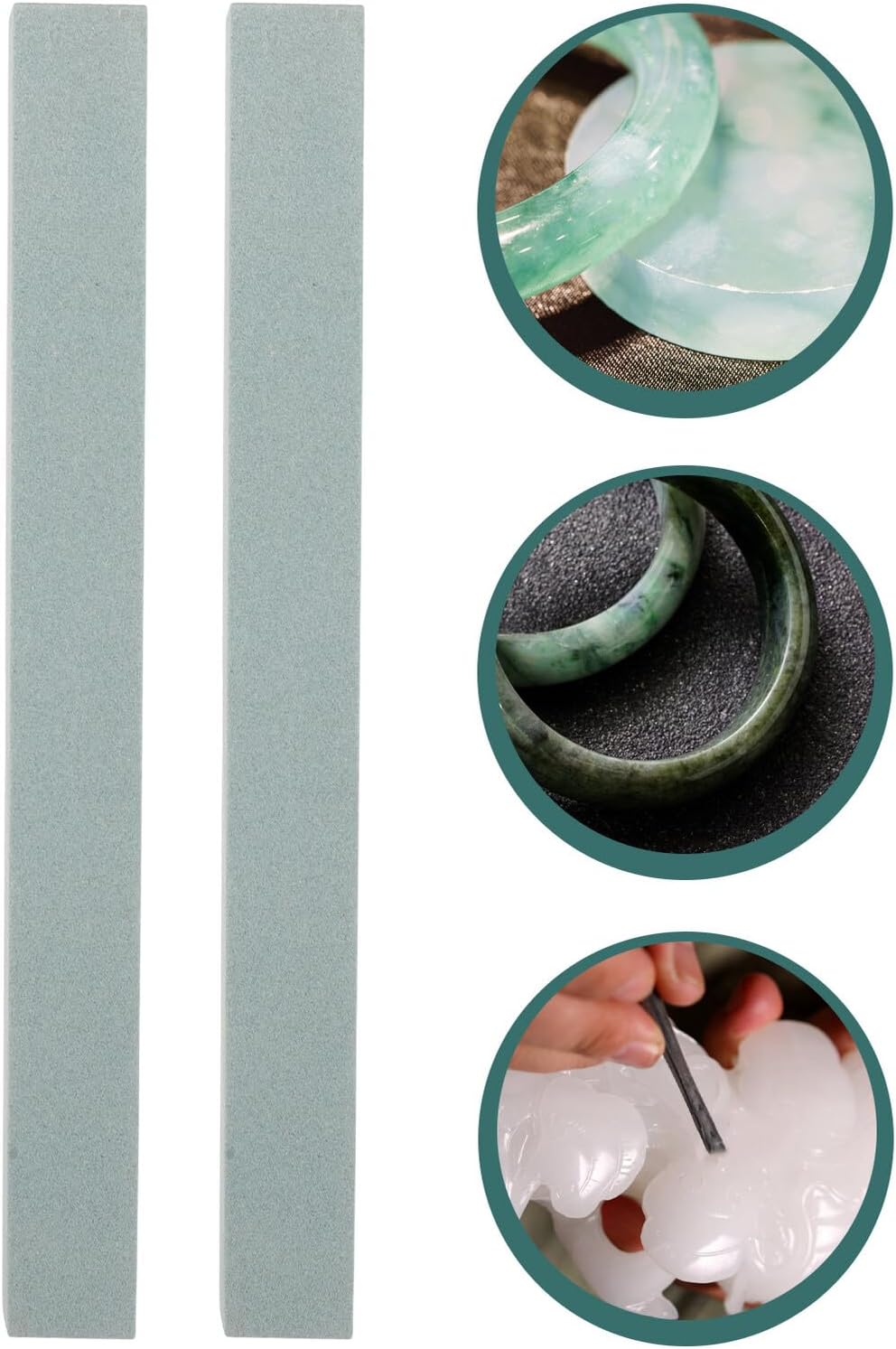 DRESSOOS 4pcs Silicon Carbide Polishing Sticks 150# Grit 200x20x20mm Square Sanding Rods for Jewelry and Gemstone Model Buffing Craft Tools