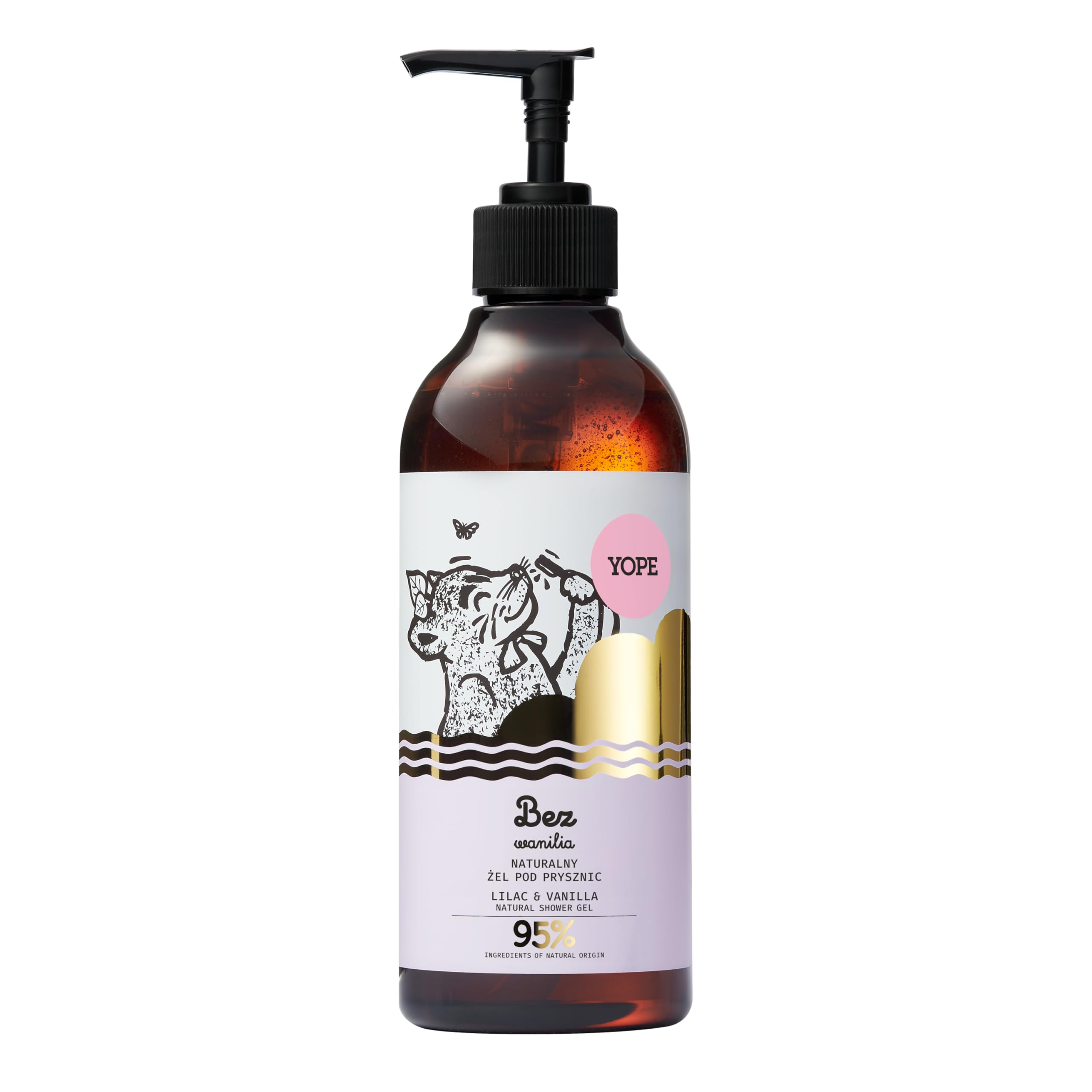 YOPE Shower Gel Wash, Moisturising & Nourishing, Plant Glycerine & Neutral pH, Scent Lilac & Vanilla, 400 ml