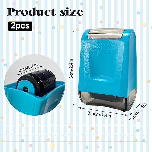 Miniatura 2 de Rainmae 2Pcs Dashed Handwriting Lines Practice Roller Stamp Self Inking Line Rolling Stamps Teacher Stamps Sentence Strips Handriting Practice for