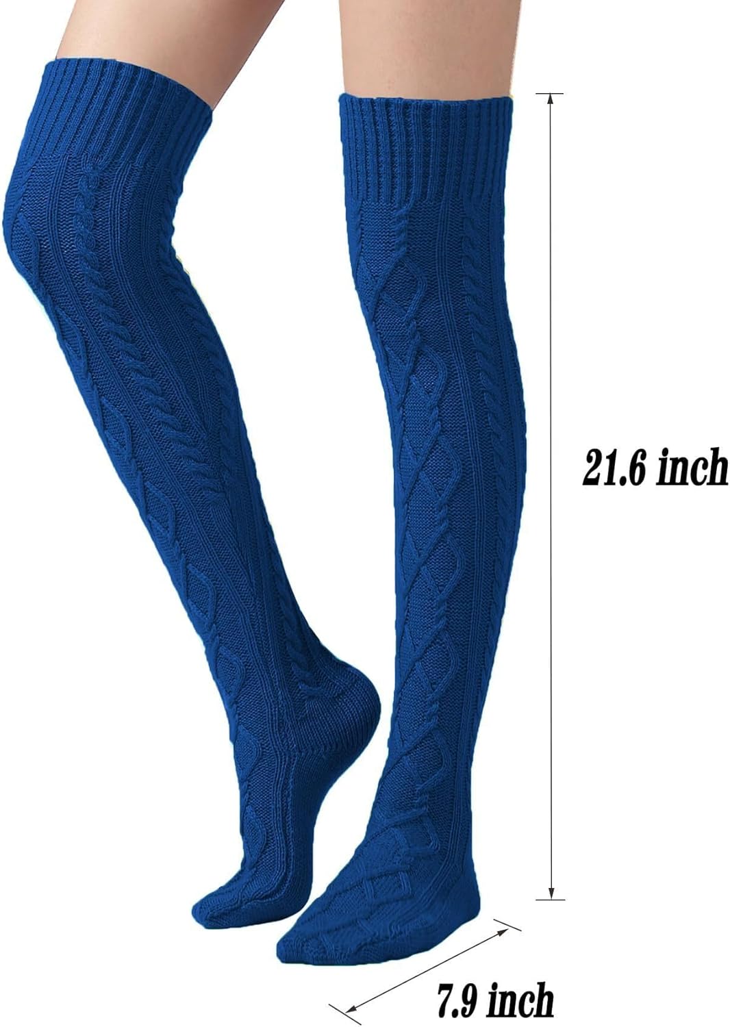 Leoparts Cable Knit Thigh High Socks for Women Over the Knee Boot Socks Extra Long Leg Warmer Winter Stockings - Image 4