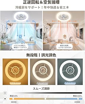 Amazon.co.jp : 【正逆回転・首振り・静音】ONRIU シーリング