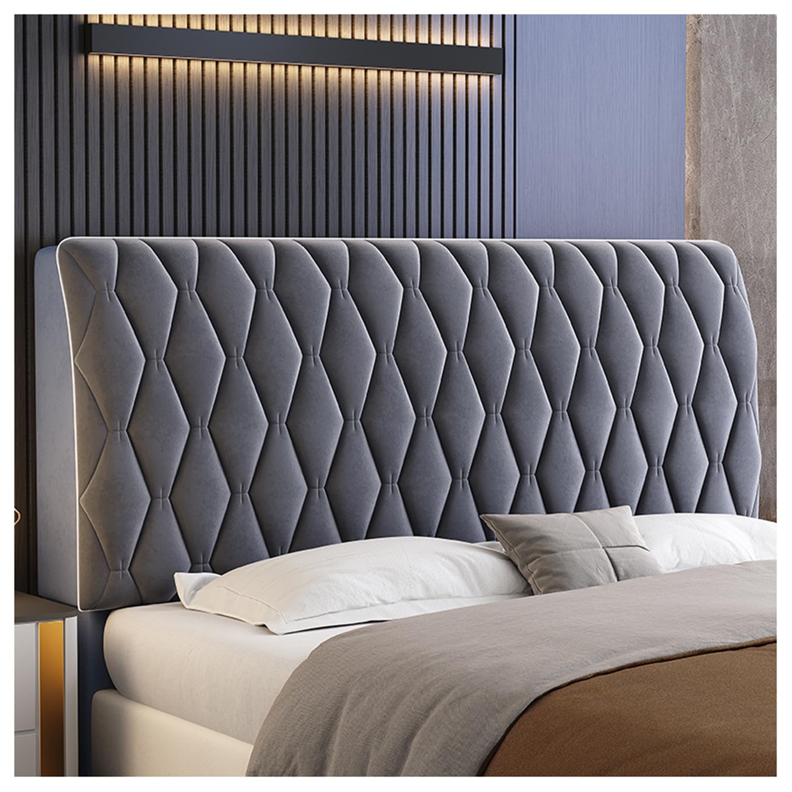 Gofohimi Dark Gray Velvet Headboard Covers For King Size Bed Headboard Cover Queen Full Dustproof Headboard Protectorhead Board Cover Twin Headboard Slipcover,,180Cm