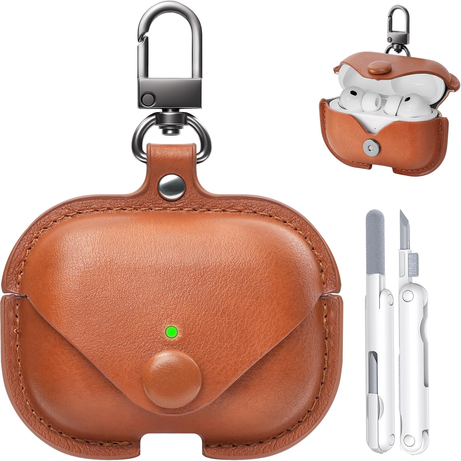 Leather case for airpods pro 3 (Brown)