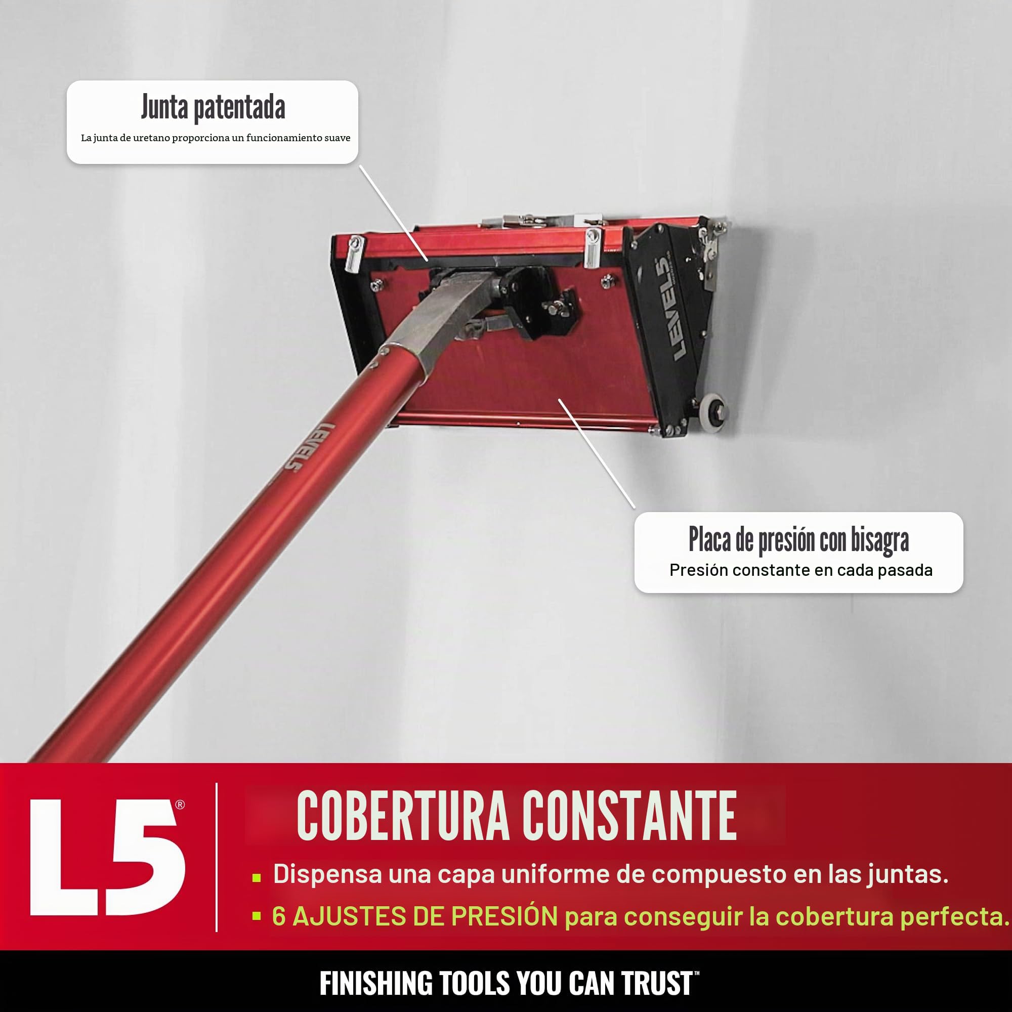 Caja plana de 12 pulgadas - LEVEL5 | Pro-Grade | Limpieza rápida | Acabado de paneles de yeso Sheetrock Gyprock Wallboard | 4-766