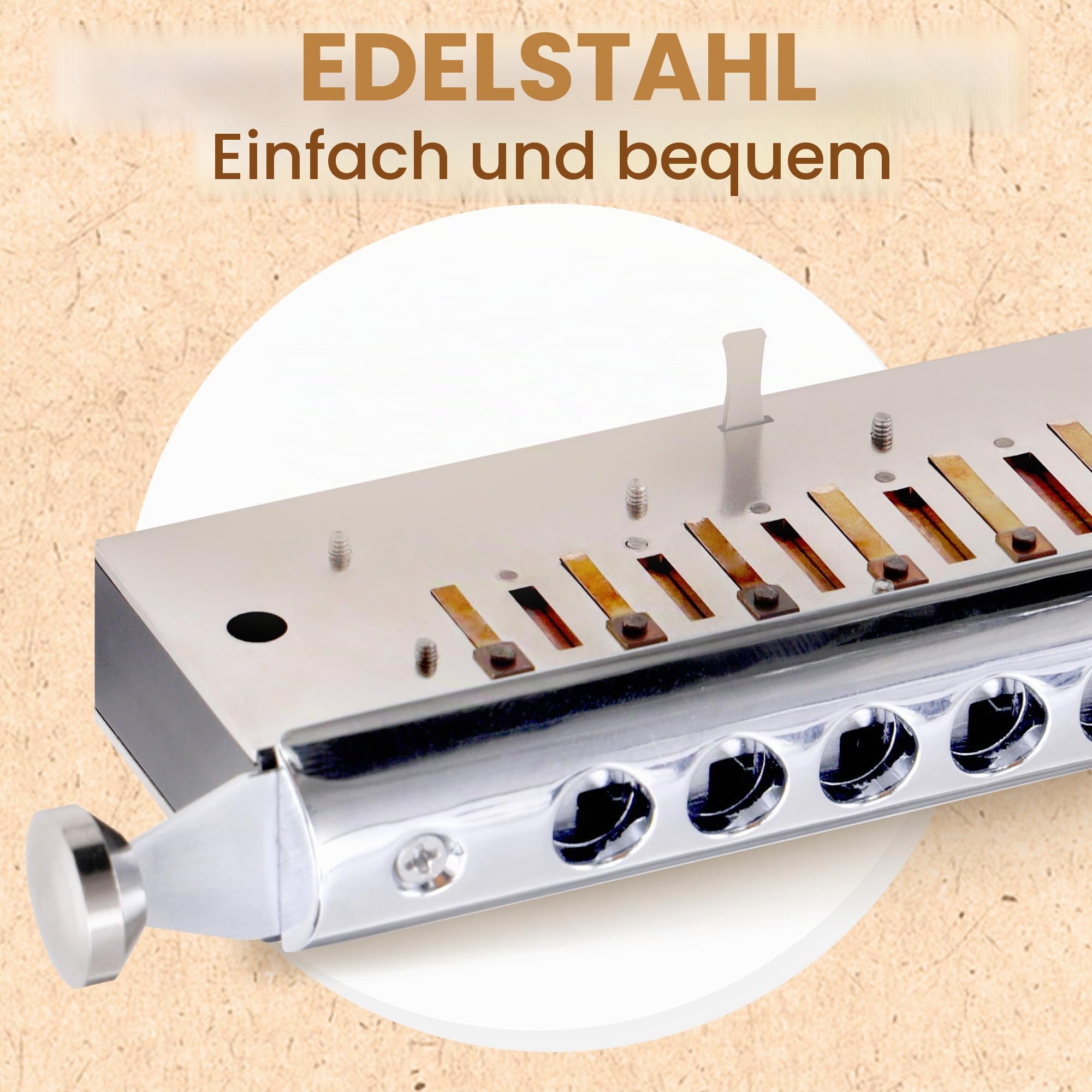 Conjurer Chromatische Mundharmonika C-Dur 10-Loch Harp Profiinstrument Harmonika Kinder& Anfänger Fortgeschrittene, Chromatic Harmonica mit Hervorragender Klang, 1040 C Dur, Blau
