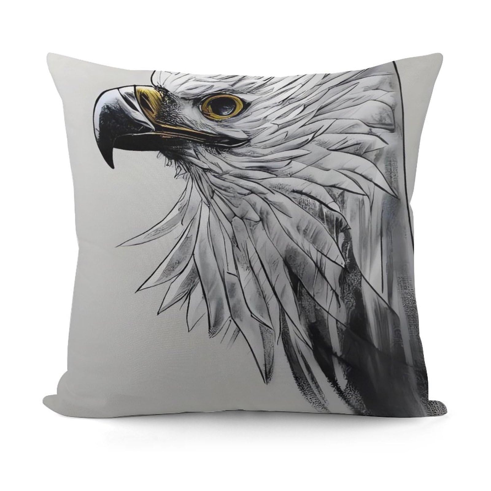 Adfgyerh Style Sketching An Eagle Decorative Pillow Covers, Throw Pillow Covers Soft For All Seasons, Pillowcases For Couch Living Room Sofa Bedroom 18X18 Inch