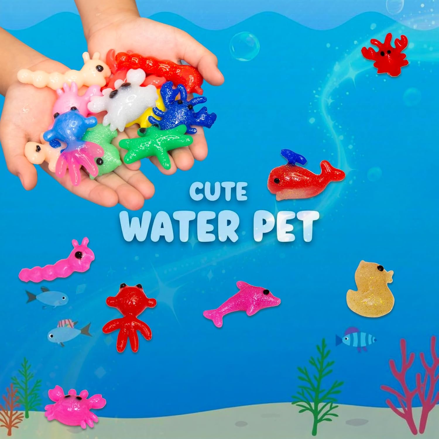 LIHBCAIYI Magic Water Elf Kit, Aqua Fairy Water Gel with 21 Colors 24 Molds Gel Water Pets, Create Fun DIY Magic Elf Kits,Squishy Maker Set Sensory Toys Party Favors for Kids Ages 5+