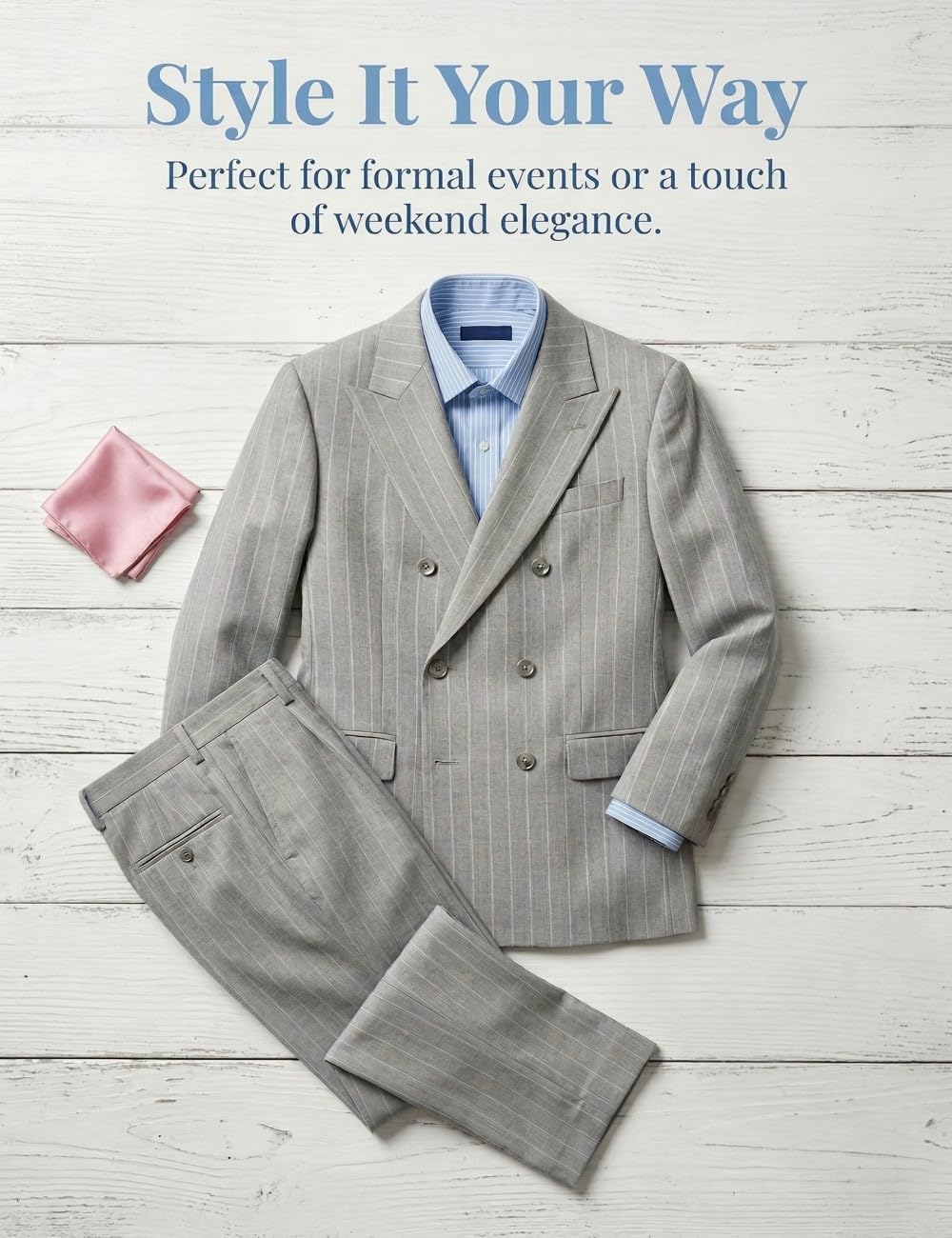 Boys Pinstripe Suit 2 Piece Tuxedo Striped Blazer Pants Boys Wedding Party Ring Bearer Outfit