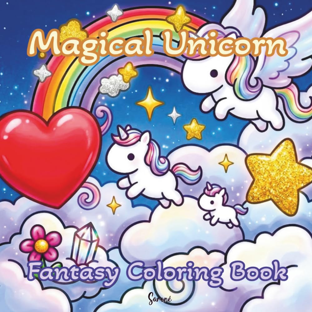 Magical Unicorn: 40 Cute and Easy Coloring Pages with Adorable Unicorn Adventures, Fantasy Scenes, and Magical Worlds