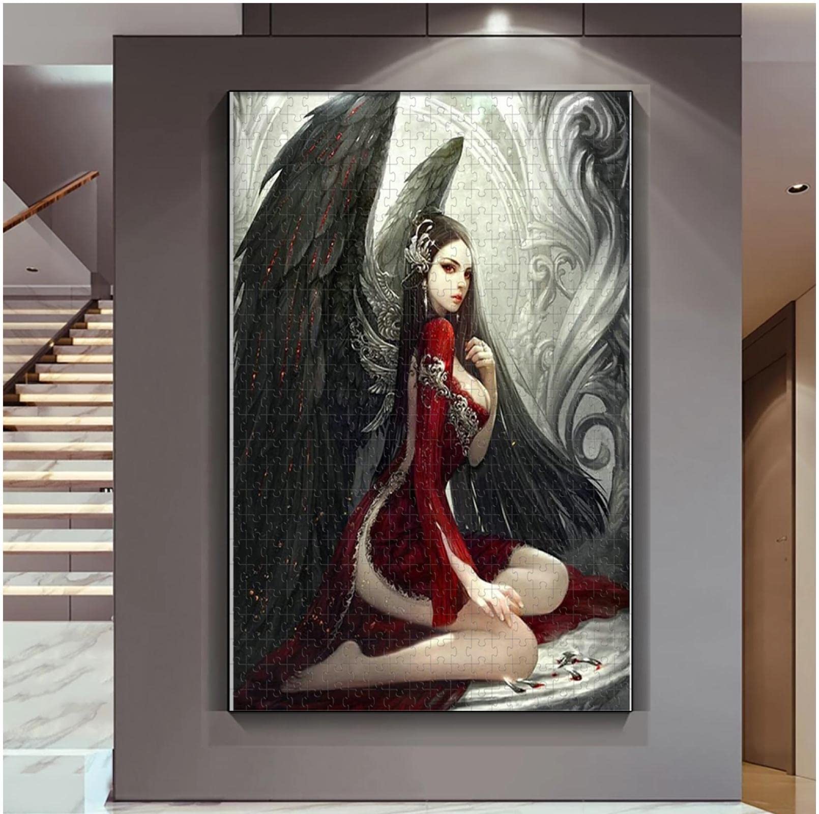 open lace back dress Dark Angel in Red Dress - ZZ 500 Piece Paper Puzzle