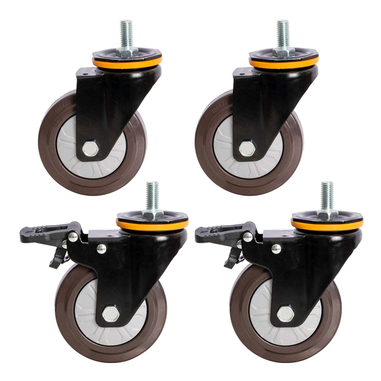 Roulettes pivotantes for meubles, roulettes pivotantes en caoutchouc robustes, roulettes de remplacement, roulettes de chariot for meubles, roulettes de transport industrielles, roulettes à spirale, t