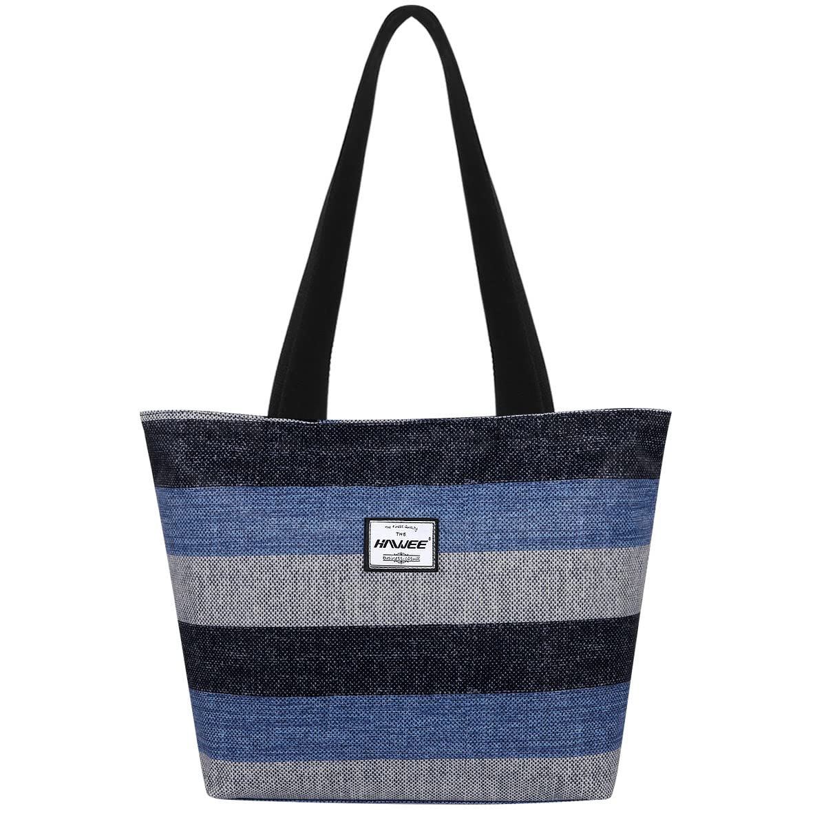 HAWEE Tote Bag with Zipper for Women Inside Mesh Pocket Heavy Duty Casual Anti-water Cloth Travel Shoulder Handbag