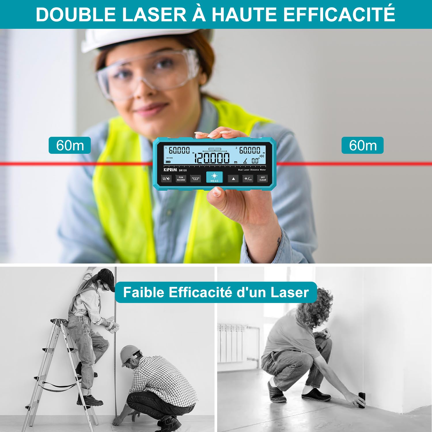 Télémétre Laser Double Kiprim LDE