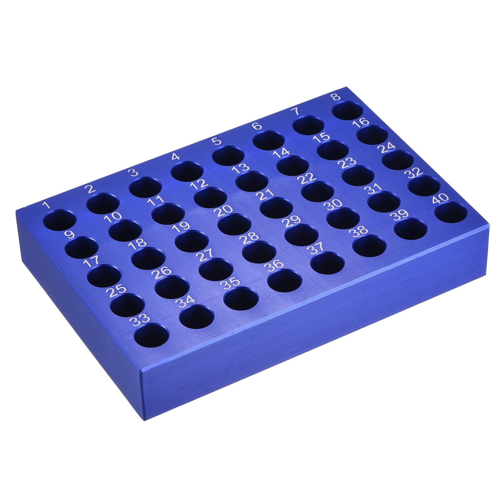 PATIKIL 40 Pozzi Porta Provette Microcentrifuga Raffreddato, Vassoio Piastra Coltura Tessuti, Blocco Raffreddamento Alluminio per Provette PCR 50ml, Attrezzatura Laboratorio, Blu