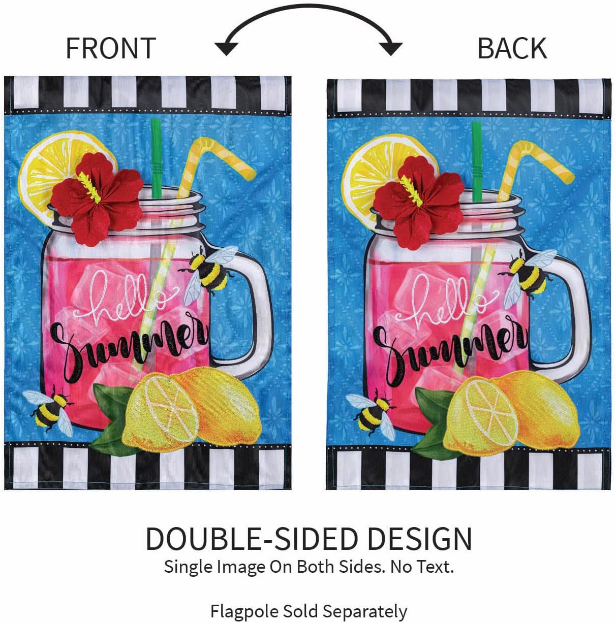 Evergreen Flag Summer Garden Flag 12x18 Double Sided for Outside, Outdoor Summer Decorations for Home, Portch, Yard, Garden (Pink Lemonade)