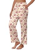 Ekouaer Womens Silk Satin Pajama Pants Soft Comfy Loose Pj Pants Drawstring Elastic Waist Wide Leg Lounge Bottom with Pockets