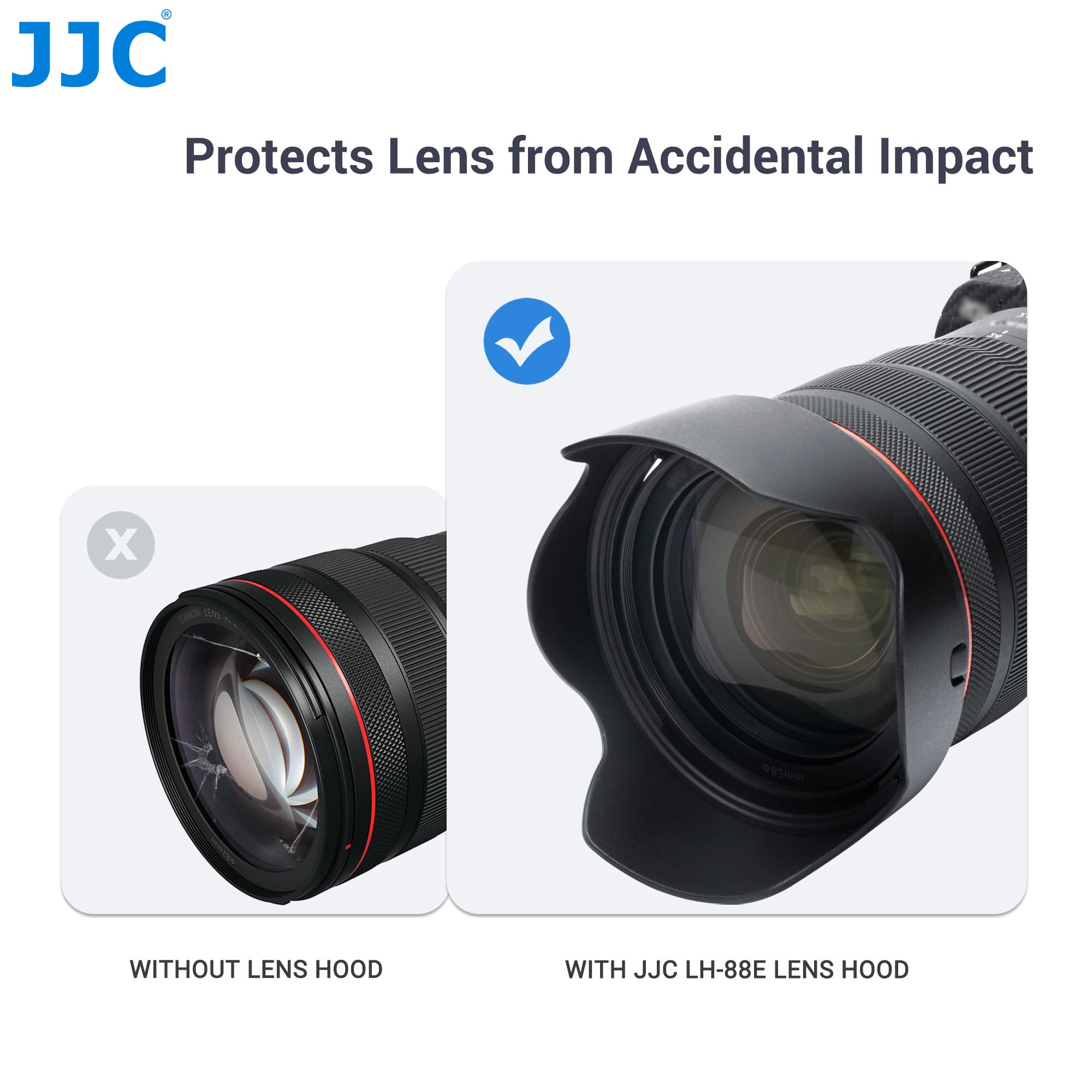 JJC Compatibile con Canon EW-88E Paraluce per RF 24-70mm f/2.8 L IS USM/RF 24-105mm f/2.8L IS USM Z, baionetta reversibile (82 mm)