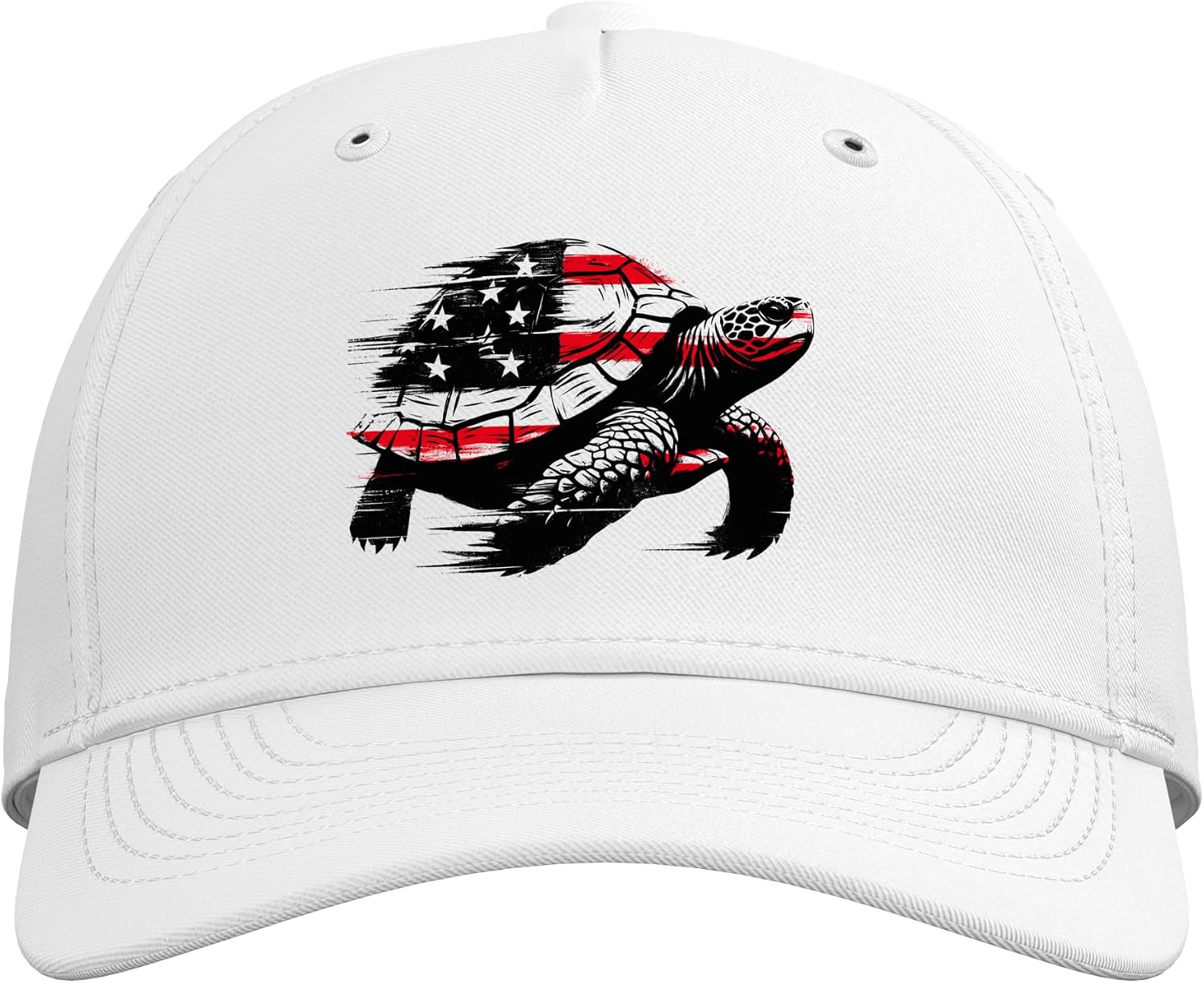 Turtle American Flag - Patriotic USA Tortoise Lover Adjustable Baseball Hat image 2