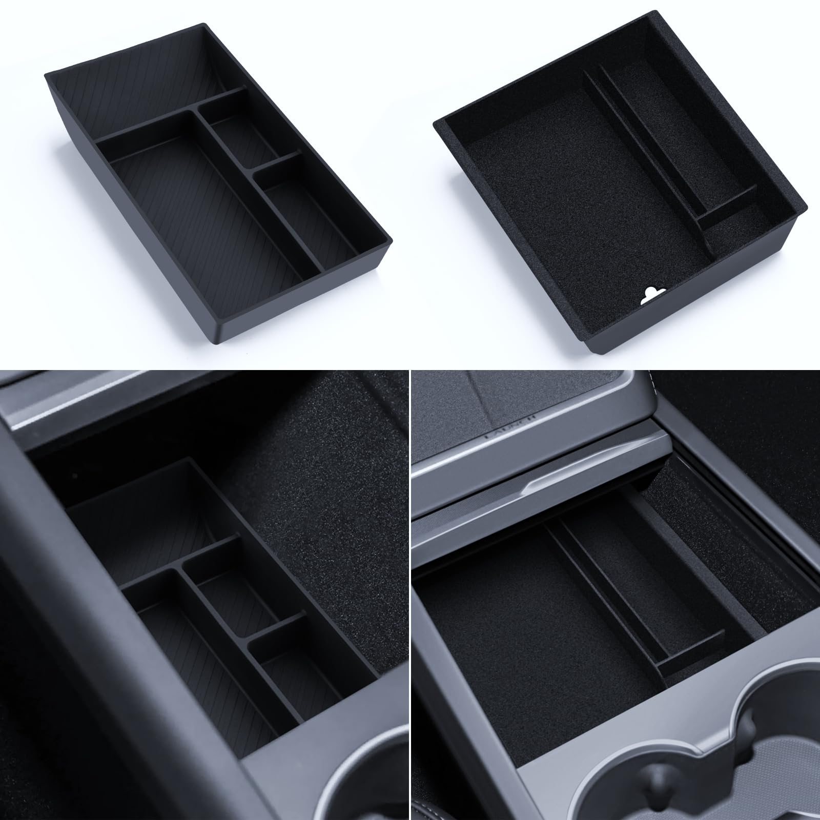 Tesla Model Y 2025 Juniper Organizer do konsoli środkowej silikonowy tacka akcesoria