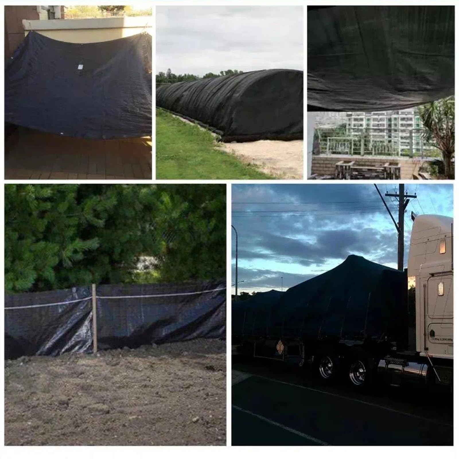 Abdeckplane Schutzplane 350 x 350 cm Wasserdicht Reißfest Uv-Stabilisiert Abdeckplane Gewebeplane mit Ösen Verstärkte Ecken für Optimalen Schutz im Outdoor-Bereich, Schwarz