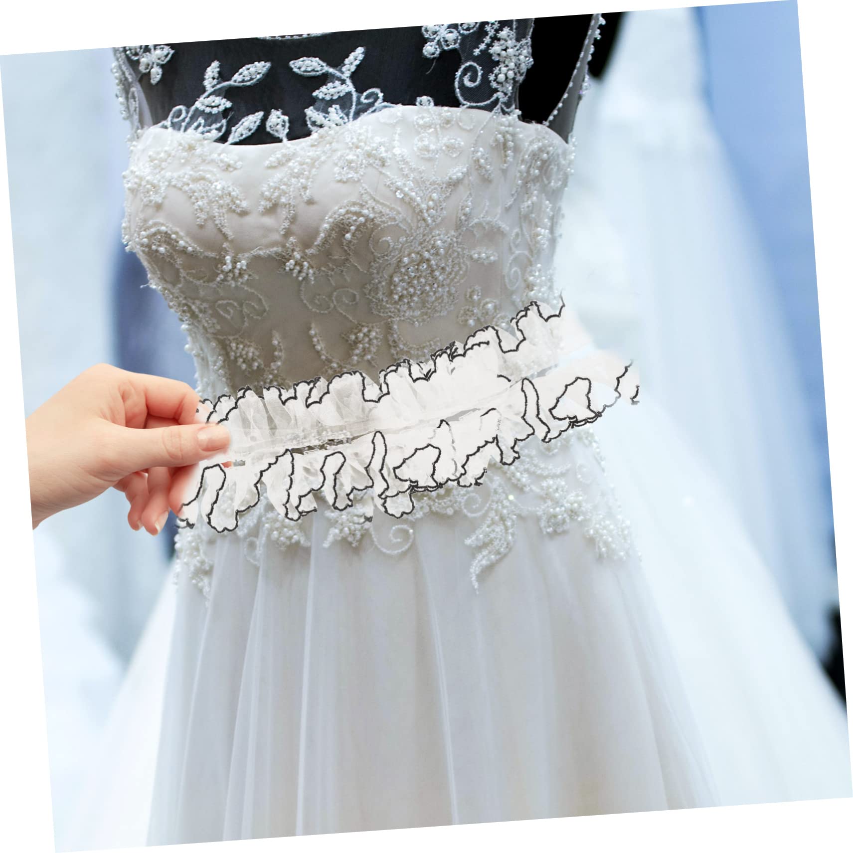 5 Piezas Hilo Plisado Con Encaje Envoltura Encaje Fruncir La Adorno Volantes Adornos Costura Ropa Boda Uso Diario Sombrero