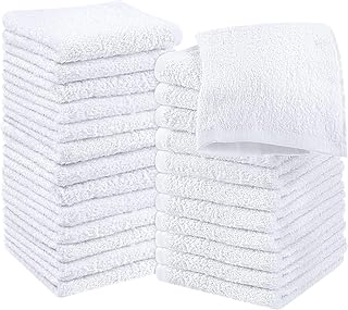 Utopia Towels - Juego de Toallas de Algodón - 100% Algodón Ring Spun, Altamente Absorbentes, Toallas Faciales Suaves (30 x 30 cm) (24 Paquetes, Blanco)