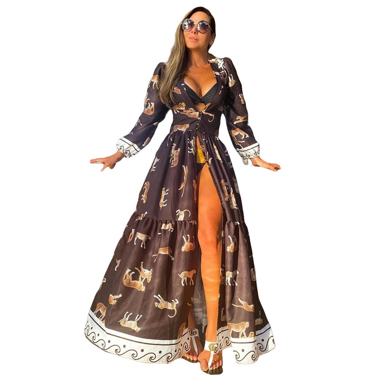Bikini Beach Cover Up Tunics Long Kaftan Robe De Plage Sarong Beach Swimsuit Cover-Ups