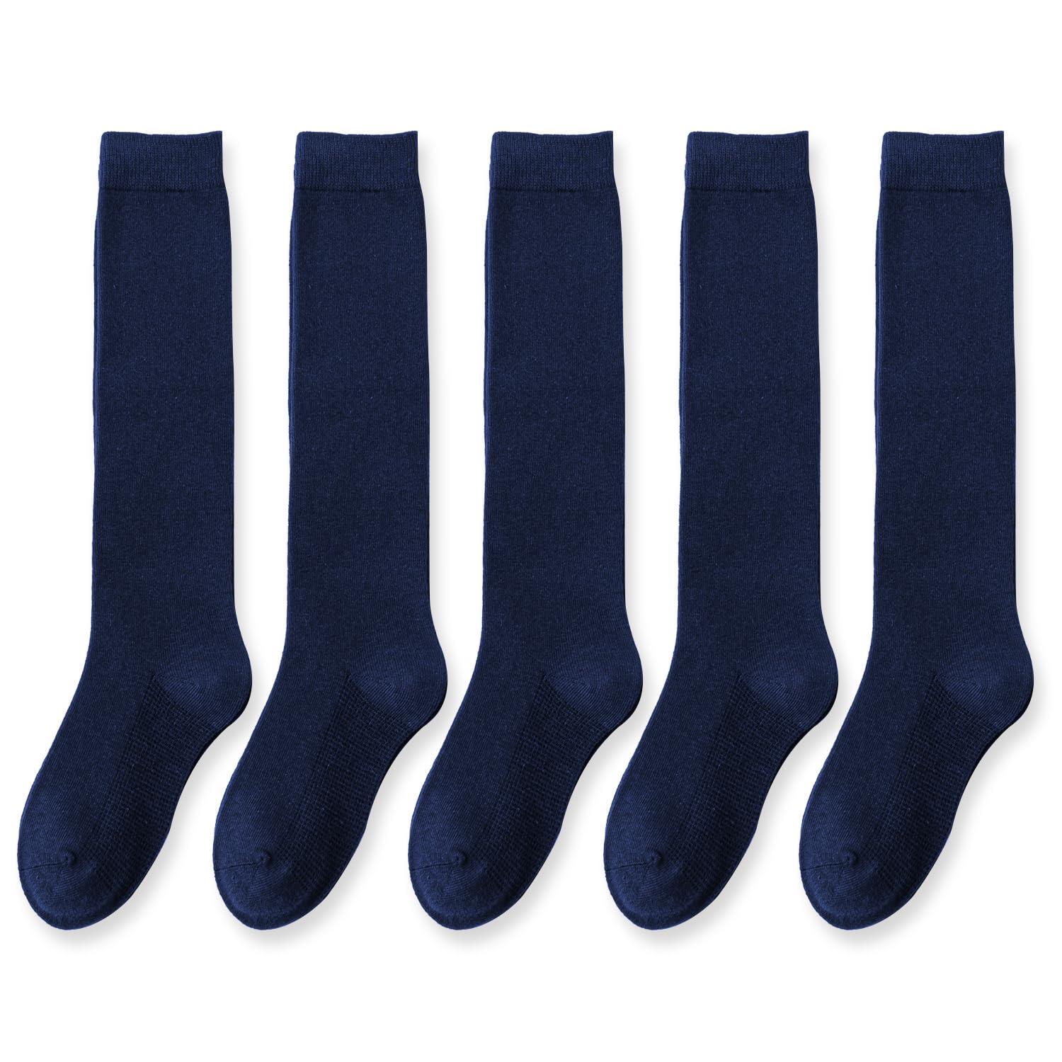 EPEIUS Girls Knee High Socks, Seamless Cotton School Uniform Socks 3-5 Pack