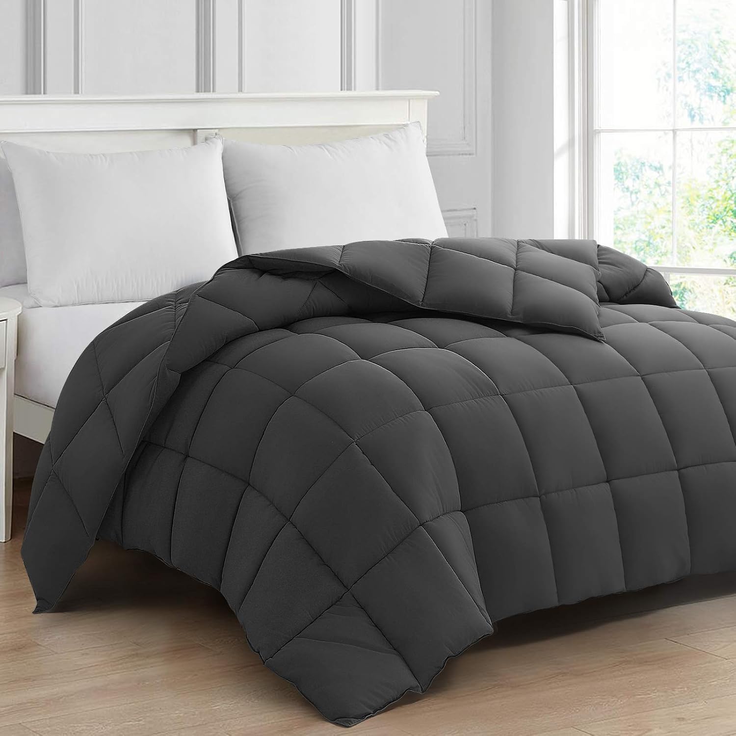 EDILLY All Season Cal King Size Soft Quilted Down Alternative Comforter Duvet Insert with Corner Tabs,Winter Summer Warm Fluffy,96" X 104"