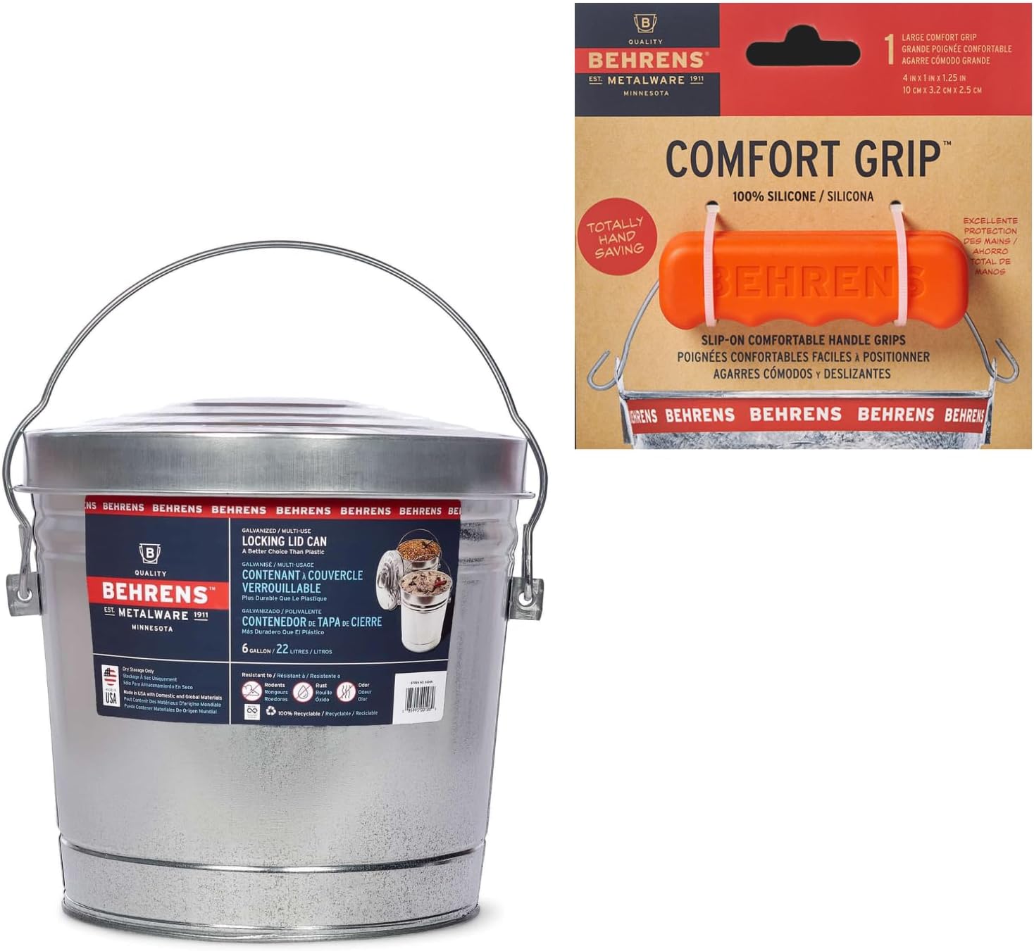 Behrens 6 Gallon Locking Lid Trash Can