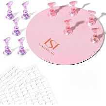 Nail Stand Set, Magnetic Nail Stands for Press ons False Nail Tips Practice Acrylic Nail Holder for Painting Nails with 300pcs Sticky Tabs Pink