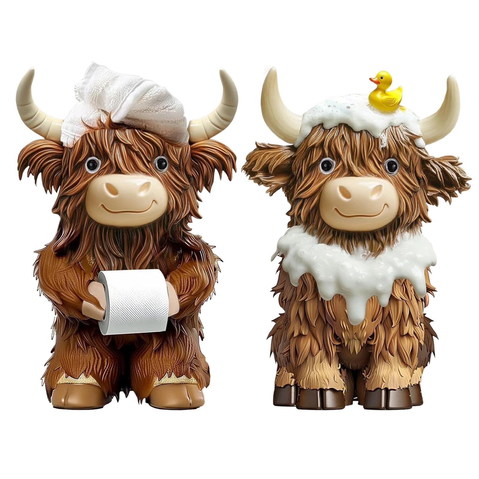 Cadeaux de vaches des Highlands lot de 2 statuettes pour fan de veau