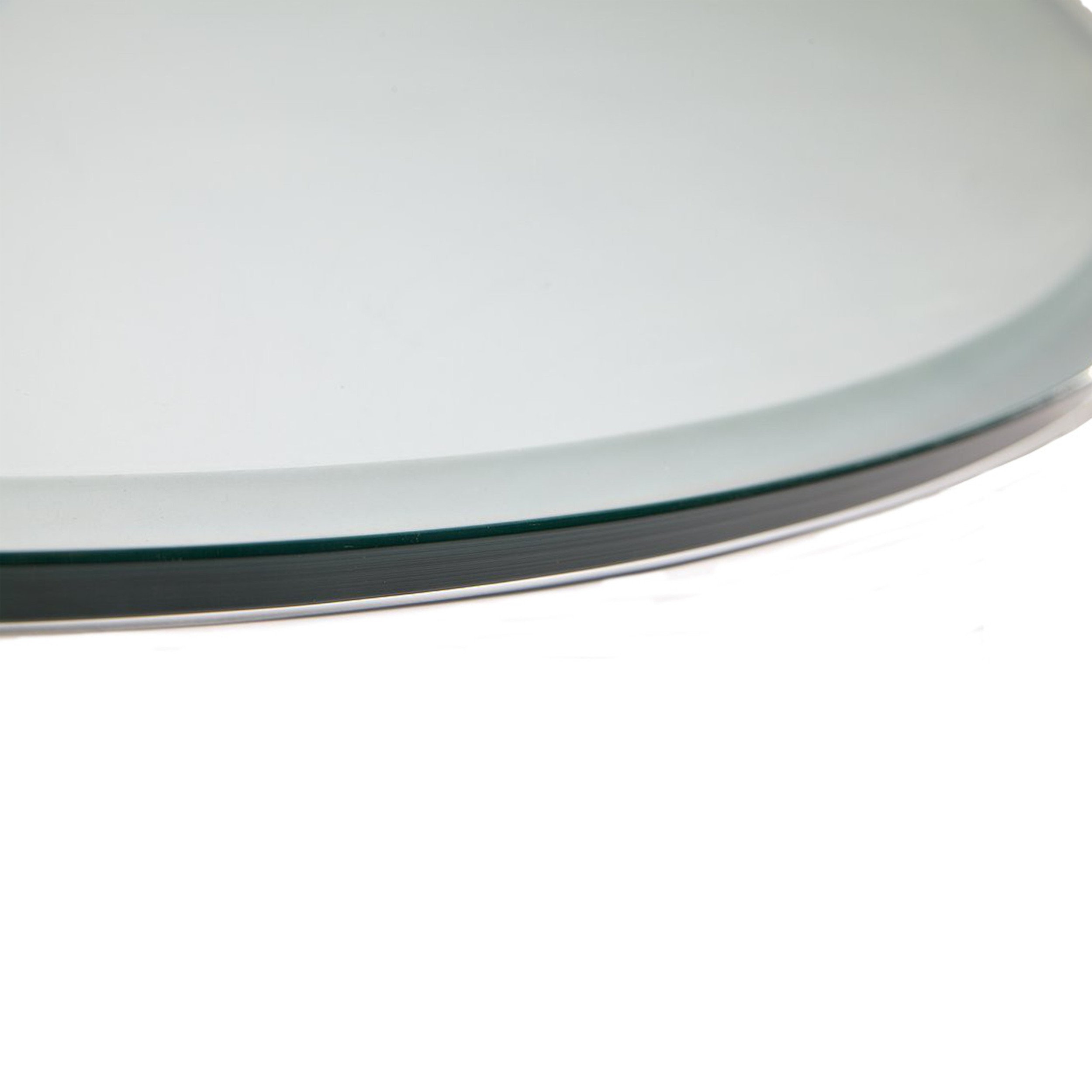 Euro Tische Piano in Vetro 60cm per Caminetto e Tavolo a Taglio Sfaccettato, Piastra di Protezione con Vetro di Sicurezza ESG da 6 mm, Base per Caminetto (Trasparente)