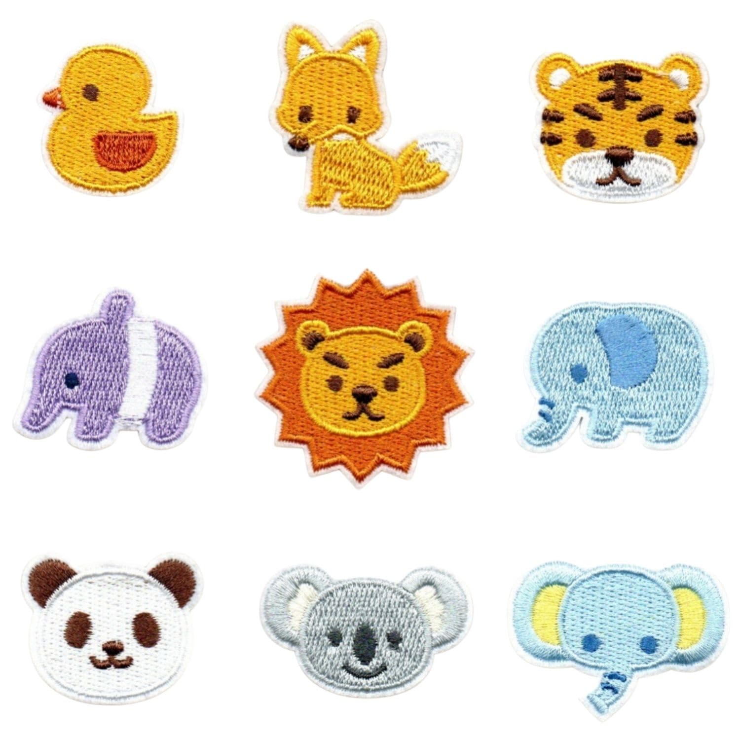 Animal Fabric Applique Patch, Embroidered Patch, Animal Animal Motif, Iron-on Adhesive, Repair, Decoration, Kindergarten and School Preparation, Bag, Hat, Clothing (B Set) NYANDELMO ND-0327-R08-Bset :