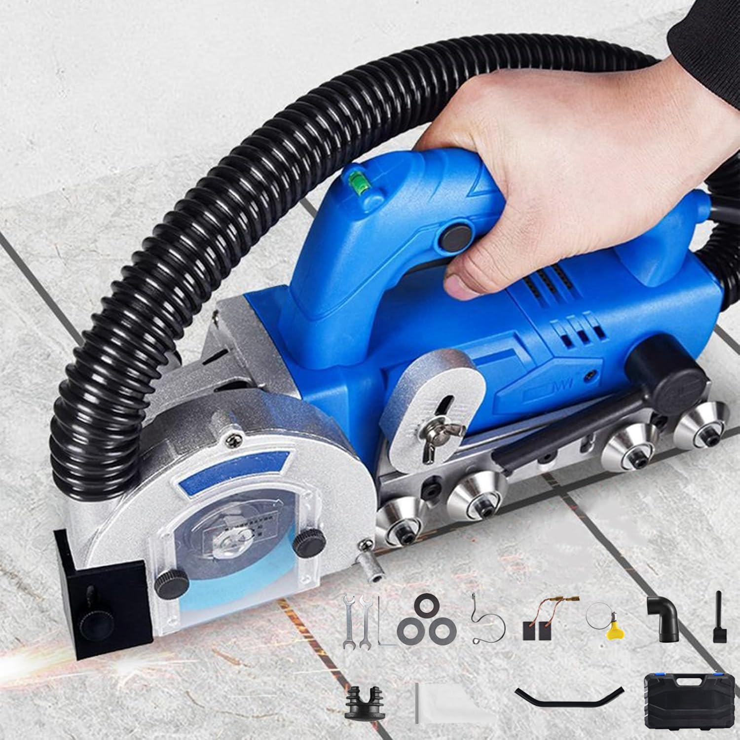 Machine électrique de nettoyage des espaces de carrelage – Outil auto-aspirateur 1200 W avec rebond automatique de 9000 tr/min pour le nettoyage des joints et des joints de sol