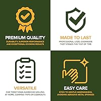 Vista 4 de Cast Iron Griddle/Grill Reversible Combo Set + Protective Mitts, Grill Press & Scraper- Pre-seasoned Indoor & Outdoor gas Stove Griddle- Stovetop