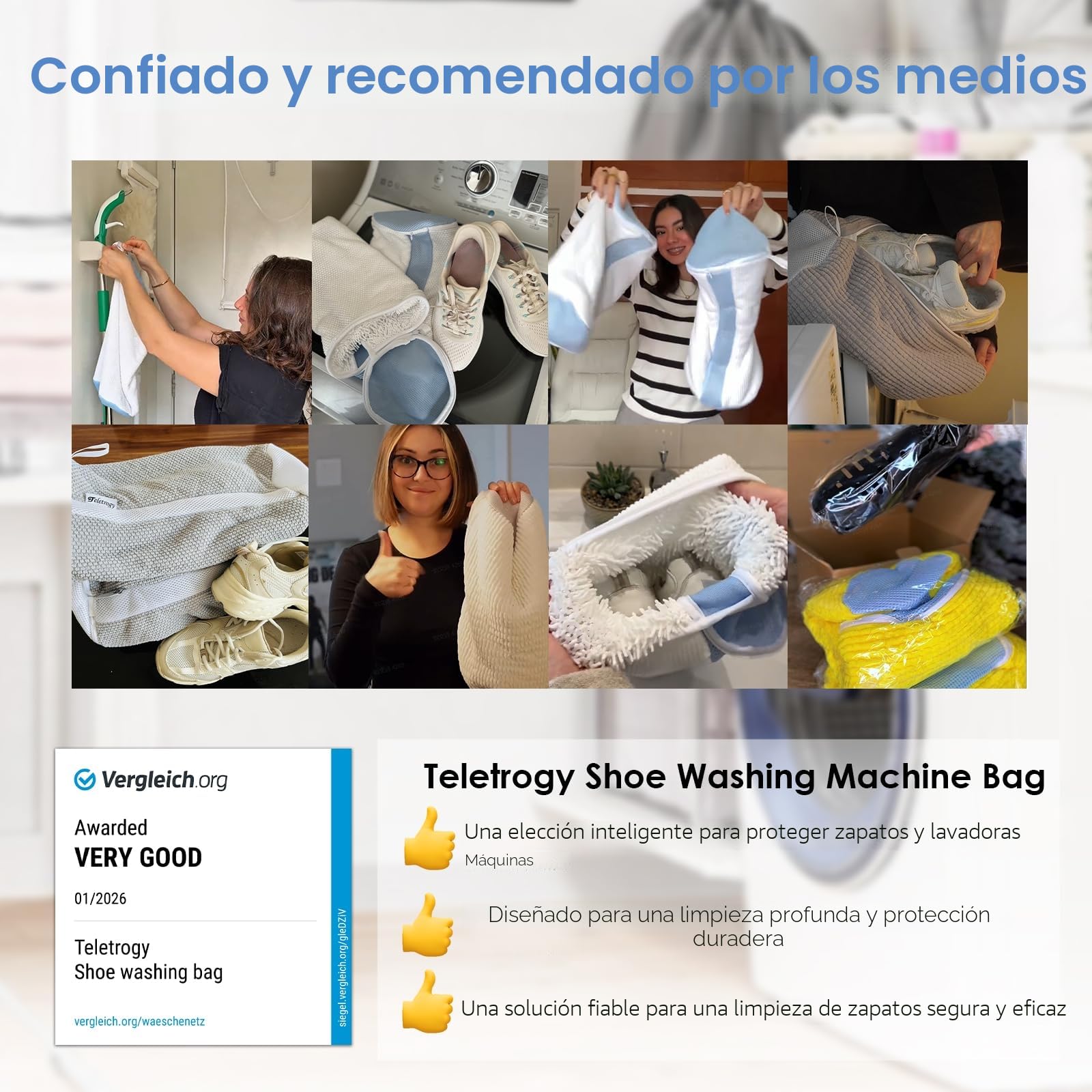 Teletrogy Bolsa Lavadora Zapatillas 2 Piezas, Bolsa para Lavar Zapatillas en Lavadora de Cremallera con Horma, Limpiar Los Zapatos sin Deformación, Bolsa de Zapatos para Lavadora de Reutilizable, Gris
