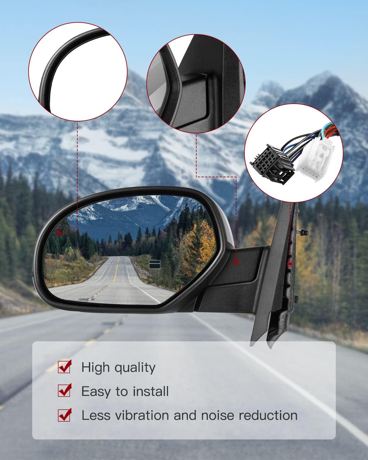 cciyu Driver Side View Mirror Compatible with 2007-2013 For Chevy Silverado 1500 2500 HD 3500 HD Power Folding Heated Turn Signal Memory Puddle Lamp 15150849