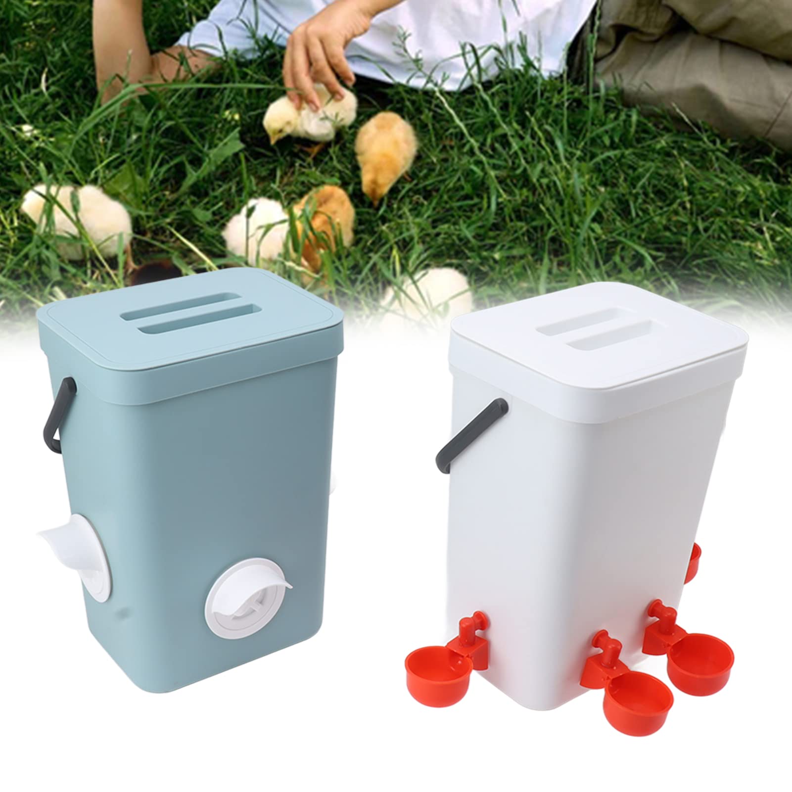 Dispensador de Agua para Pollos, Bebedero Automático para Aves de Corral, Bebedero Automático para Pollos, Bebederos Automáticos para Pollos, Convenientes para Que Beban y